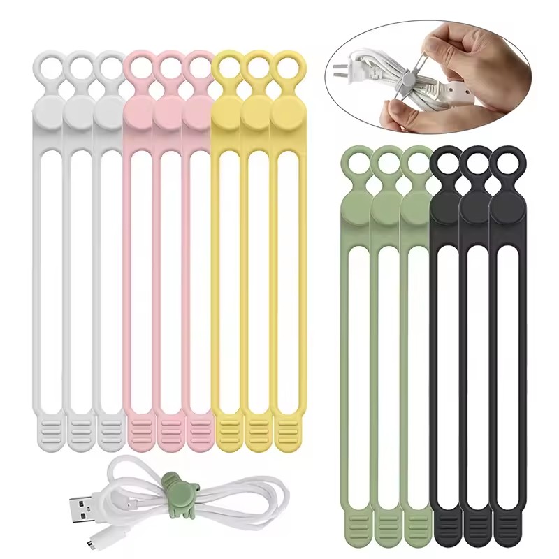 Cable Organizer - 10pcs Pengikat Kabel Silikon, Pengatur Kabel,