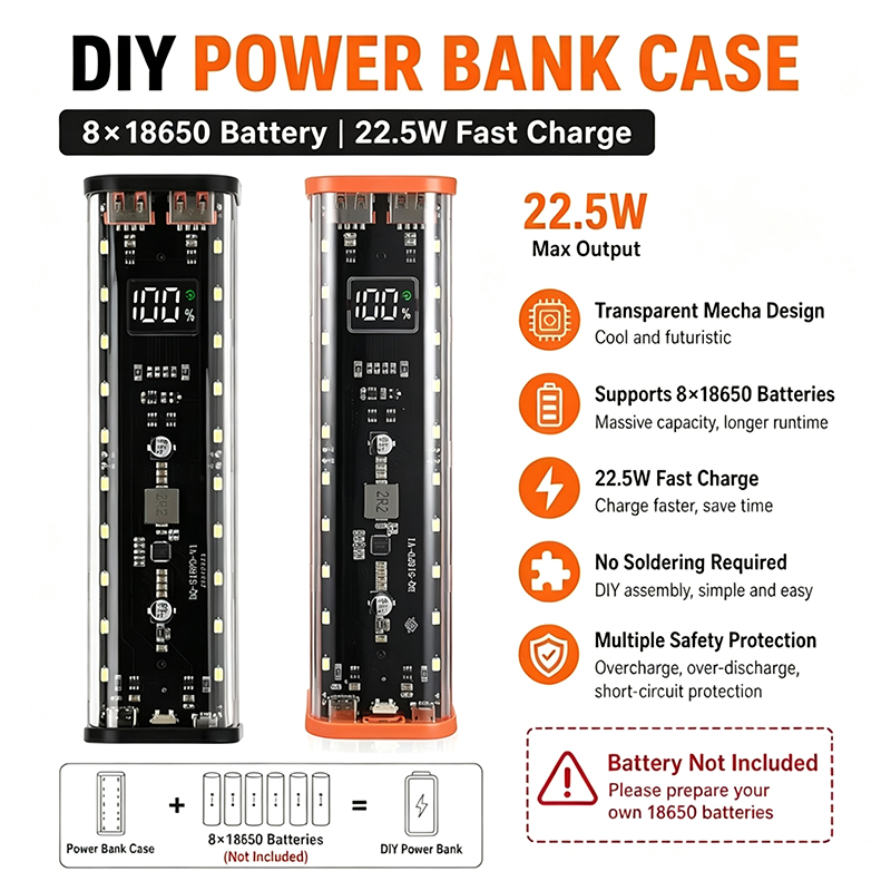 Power Bank - Desain Port USB Tipe C, Casing