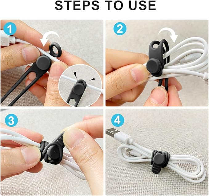 10pcs Pengikat Kabel Silikon,  - Cable Organizer ulasan dan harga